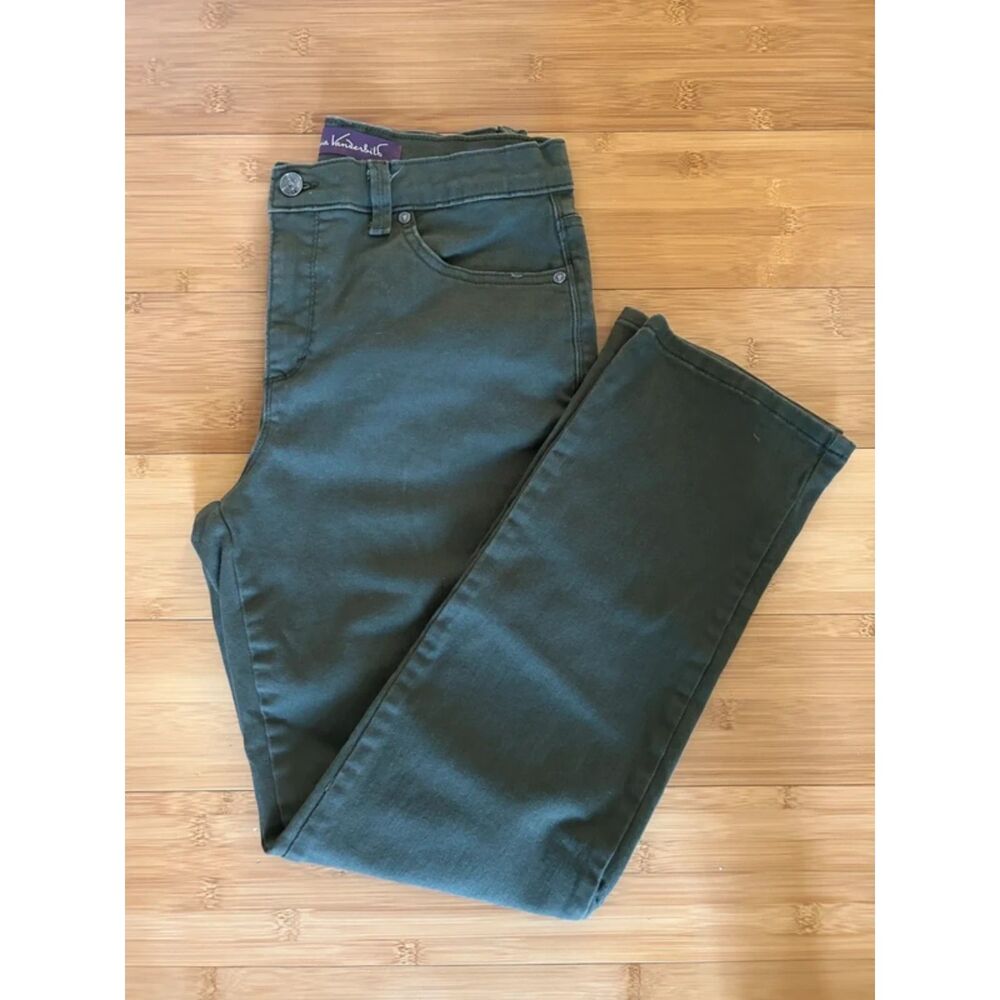 Gloria Vanderbilt Straight Leg Pants Olive Green Size 6S Fall Earthy Normcore - Picture 1 of 6